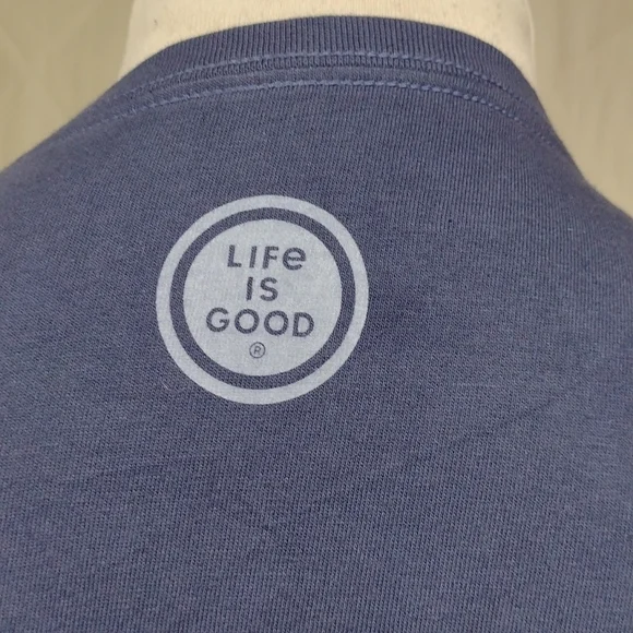 Beautiful blue Life is Good  crusher tee, sz XS - Picture 6 of 12